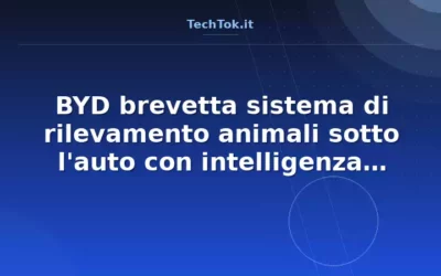 BYD brevetta sistema di rilevamento animali sotto l’auto con intelligenza artificiale