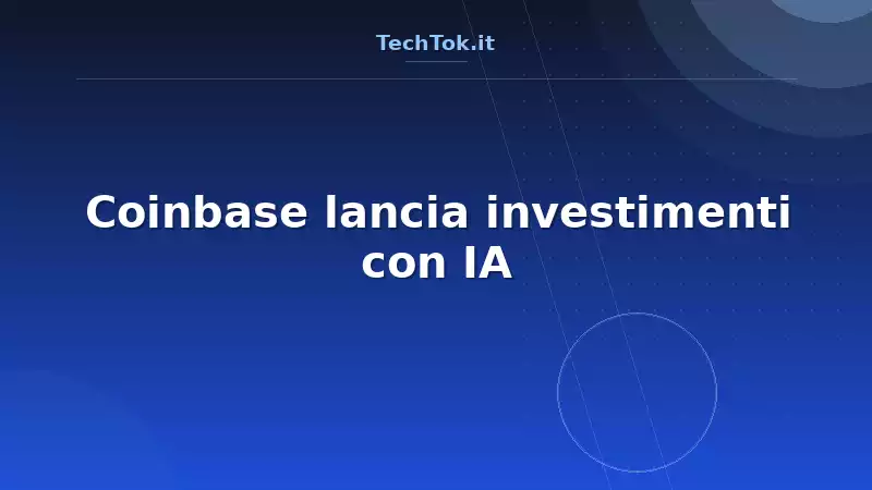 Coinbase lancia investimenti con IA