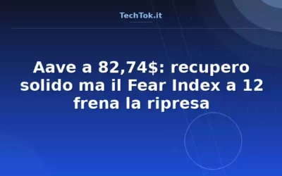 Aave a 82,74$: recupero solido ma il Fear Index a 12 frena la ripresa