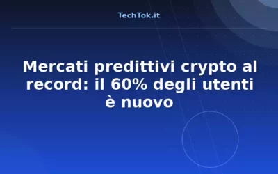 Mercati predittivi crypto al record: il 60% degli utenti è nuovo
