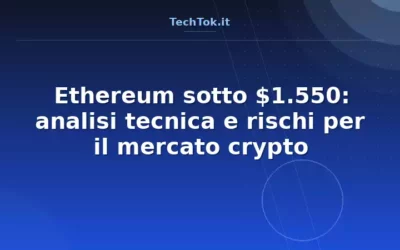 Ethereum sotto $1.550: analisi tecnica e rischi per il mercato crypto