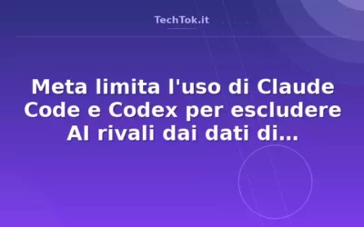 Meta limita l’uso di Claude Code e Codex per escludere AI rivali dai dati di training
