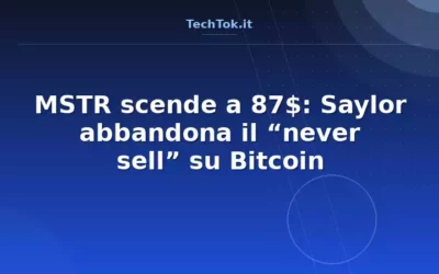 MSTR scende a 87$: Saylor abbandona il “never sell” su Bitcoin