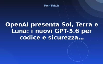 OpenAI presenta Sol, Terra e Luna: i nuovi GPT-5.6 per codice e sicurezza informatica