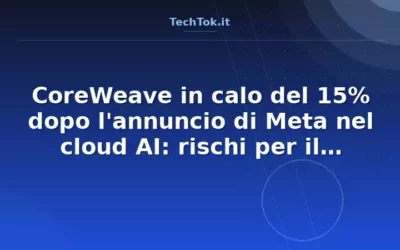 CoreWeave in calo del 15% dopo l’annuncio di Meta nel cloud AI: rischi per il backlog