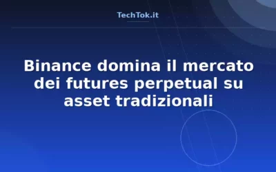 Binance domina il mercato dei futures perpetual su asset tradizionali