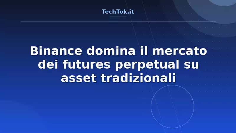 Binance domina il mercato dei futures perpetual su asset tradizionali