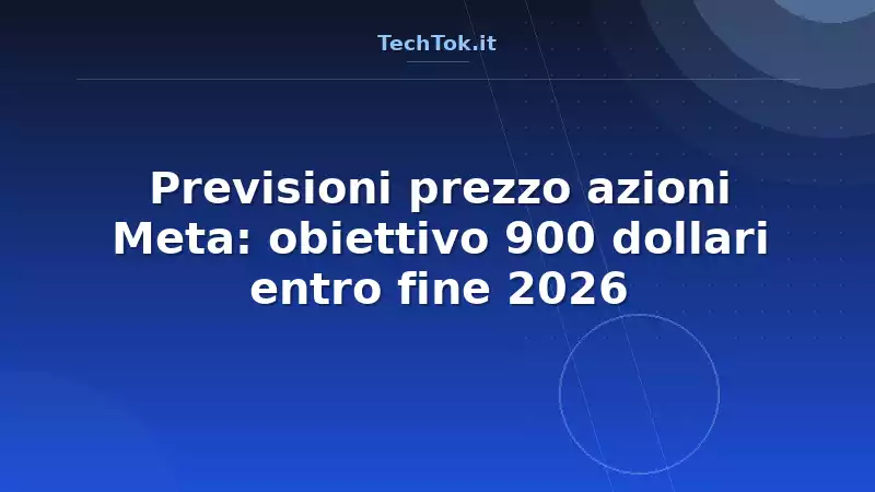 Previsioni prezzo azioni Meta: obiettivo 900 dollari entro fine 2026