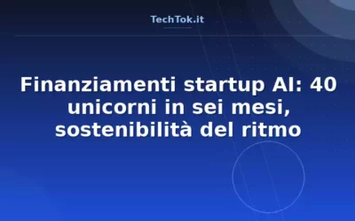 Finanziamenti startup AI: 40 unicorni in sei mesi, sostenibilità del ritmo