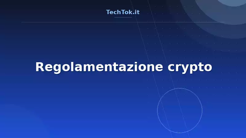 Regolamentazione crypto