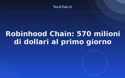 Robinhood Chain: 570 milioni di dollari al primo giorno