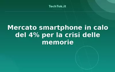 Mercato smartphone in calo del 4% per la crisi delle memorie