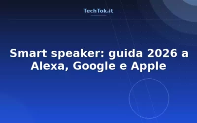 Smart speaker: guida 2026 a Alexa, Google e Apple