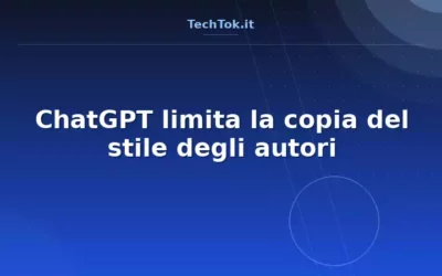 ChatGPT limita la copia del stile degli autori