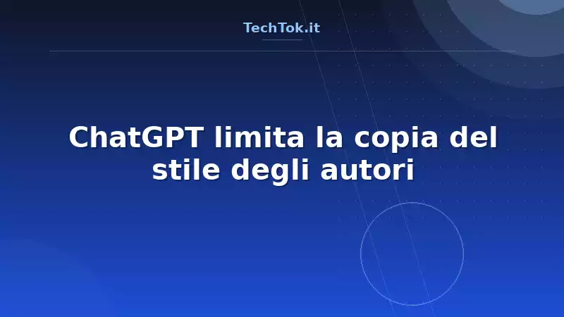 ChatGPT limita la copia del stile degli autori