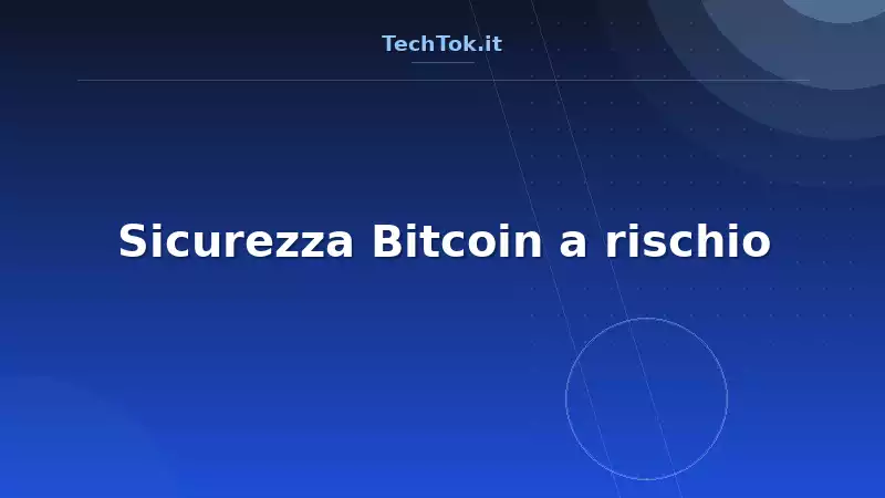 Sicurezza Bitcoin a rischio